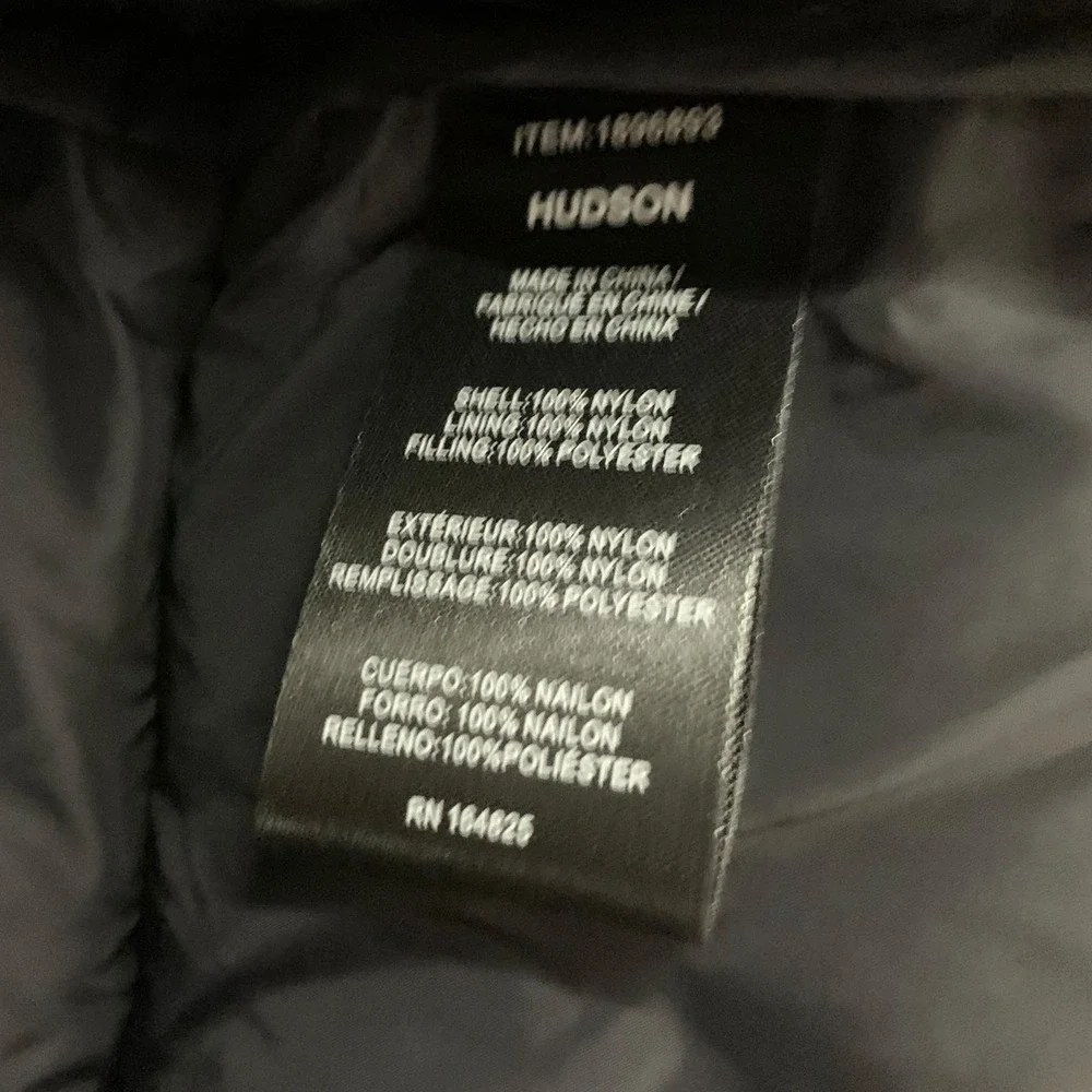HUDSON Black Puffer Jacket Stand Collar Full Zip Women's Size Medium‎